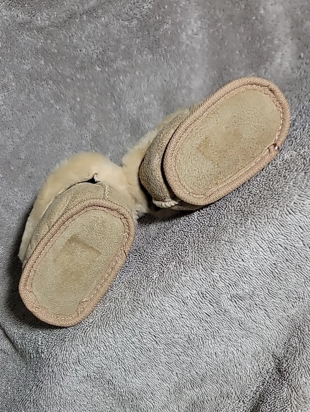 Vintage Handcrafted Babies Sheepskin Slippers